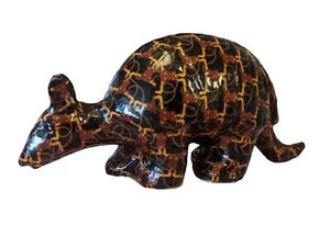  Armadillo Cloth Covered With Glaze Western Steer head Pattern Cute Animal Kitch - Picture 1 of 9