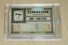 2005 Playoff Prime Cuts Babe Ruth Timeline HOF QUAD jersey/pants/bat x2 7/50