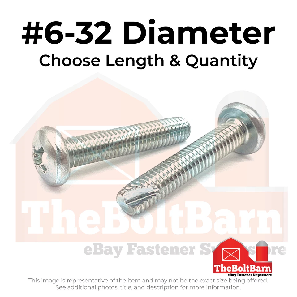 #6-32 Phillips Pan Head Type T Thread Cutting Screws Zinc (Choose Length & Qty) - Image 1 of 1