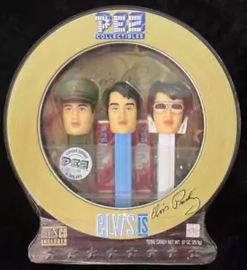 Nuovo - ELVIS PRESLEY Limited Edition PEZ Collectibles Set di 3 in latta con CD - Foto 1 di 4