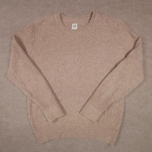 Maglione Gap uomo medio waffle maglia quadrata cammello 50/50 TXT girocollo misto lana - Foto 1 di 19