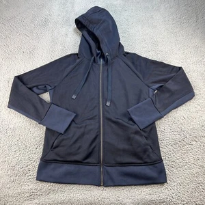 Felpa con cappuccio Athleta Triumph Luxe Shine donna grande blu navy con cappuccio nuova con etichette foro pollice - Foto 1 di 15