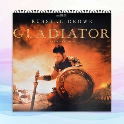 Gladiator 2026 Calendar, Epic Movie Wall Art, Russell Crowe Film Decor Gift - Image 1 of 4
