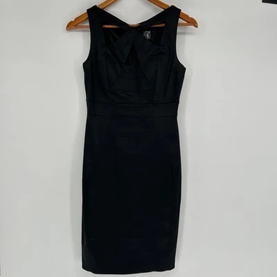 Vestido de cóctel JAX negro satinado LBD para mujer 2 vacaciones fiesta evento noche nuevo elegante Foto 1 de 4