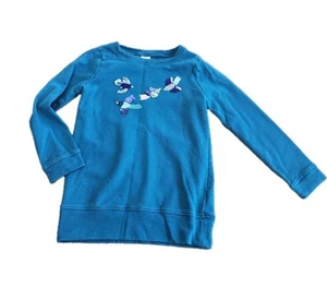 Gymboree Blue Beaded Sequins Birds Bird Sweater Sweatshirt Girls Size 7 8 - Picture 1 of 6