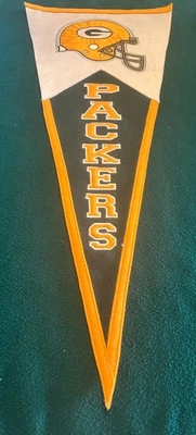 Green Bay Packers-ORIGINAL-banderín/banderín de lana-17" x 41"-como nuevo Foto 1 de 3