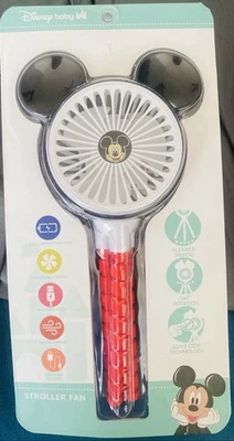 Ventilador Cochecito Disney Bebé Mickey Mouse 3 Velocidades Flexible Trípode Recargable Foto 1 de 4