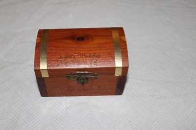 Small cedar chest has santa's workshop North pole, colo. - Image 1 of 4