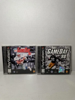 NFL GameDay 97 和 NFL GameDay 98 PlayStation PS1 全新带盒 近乎完好 带手册 复古 — 第 1/3 张图片