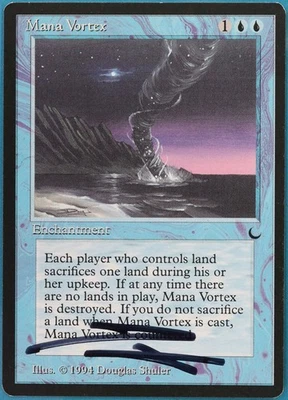 Mana Vortex The Dark NM Blue Rare SIGNED MAGIC MTG CARD (ID# 410278) ABUGames - Image 1 of 2