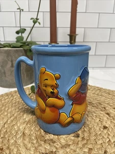 Disney Store Exclusive Winnie The Pooh 3D Raised Embossed Coffee Mug 16 Oz HUNNY - Picture 1 of 10