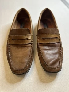Giorgio Brutini Le Glove Loafers mens 9.5 M Dress casual Shoes Brown Leather - Picture 1 of 9