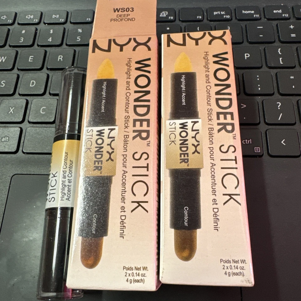 Lot of 2 - NYX Wonder Stick Highlight & Contour, # WS03 Deep Profond. Brand New - Image 1 of 3
