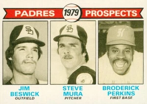 1979 Topps Baseball Card #725 San Diego Padres Prospects Beswick, Mura, Perkins - Picture 1 of 2