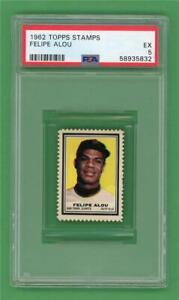 1962 Topps Stamps Felipe Alou *** PSA EX 5 *** San Francisco Giants SF baseball
