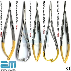 Dental Surgical Castroviejo Mathieu Needle Holder TC Eye Micro Surgery Suture CE - Picture 1 of 7