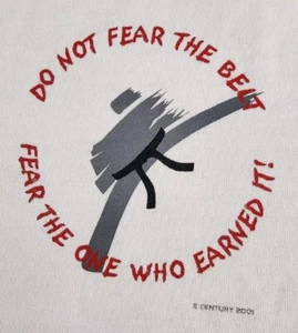 VINTAGE Martial Arts Shirt Mens Large Do Not Fear The Belt Karate Y2K Adult A58 - Picture 1 of 16