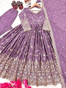 Indischer Party Hochzeitsanzug schwer Kameez pakistanisches Bollywood schönes langes Kleid - Bild 1 von 9