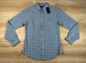 Polo Ralph Lauren Mens Shirt Blue Multicolor S Plaid Slim Fit Oxford Button Down - Picture 1 of 6