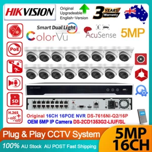 Hikvision 16ch 16PoE Hybrid Light ColorVu CCTV System 5MP IP Camera 2-Way Audio - Picture 1 of 24