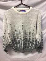 Sweater Graphix White Gray Crewneck Sweater Mens Sz M 80s Retro Vintage VTG