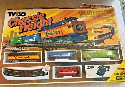 Electric Railroad Set  Vintage Tyco Chessie Freight - Advertising, Track, 7404 - Image 1 of 4