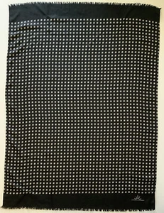 2 A Black And Ivory Geometric Spot Design Vintage Ladies Textured Silk Scarf - Picture 1 of 3