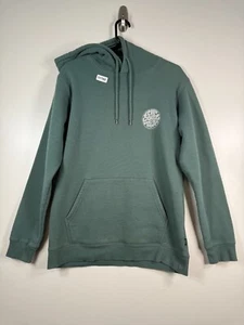 Rip Curl Mens Pullover Wetsuit Icon Fleece Sweatshirt Hoodie Green Sz M 21x28.5 - Picture 1 of 14