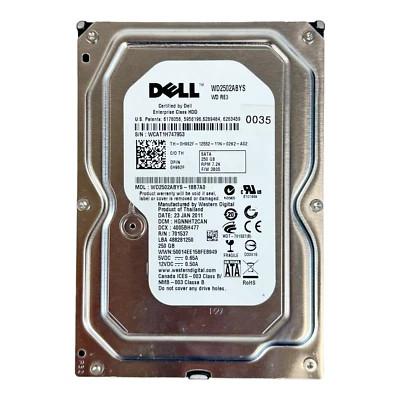 WD WD2502ABYS 250Gb 7.2K SATA 3.5" HDD 16Mb Cache Dell 0H962F - Image 1 of 2