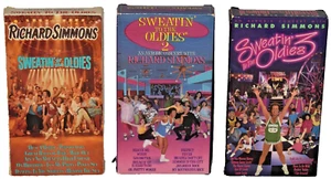 Richard Simmons Sweatin' To The Oldies 1 2 3 VHS Lot - Imagen 1 de 5