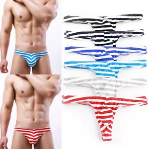 Hombres Tanga Calzoncillos Tanga Bikini Gay tiro bajo Ropa interior Sexy Bragas Traje de baño - Imagen 1 de 17