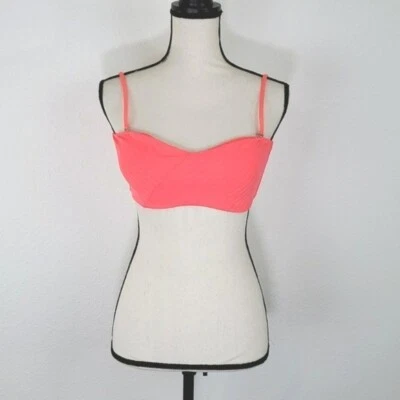 *NWOT* DAMSEL Popsicle Super Rib Bright Orange Bikini Top, size XL - Image 1 of 4