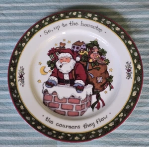 Plato de 8 pulgadas Susan Winget Christmas Story "So, Up To The Housetop" - Imagen 1 de 5