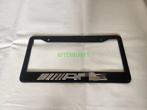 FOR MERCEDES BENZ AMG 1PC BLACK SILVER 3D EMBLEM NUMBER LICENSE PLATE FRAME - Picture 1 of 8