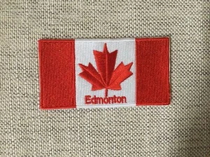 CANADIAN FLAG Edmonton PATCH EMBROIDERED CANADA EMBLEM MAPLE LEAF RED - Picture 1 of 16