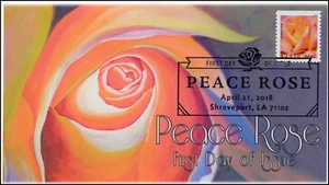 18-104, 2018, Peace Rose, Flowers, Pictorial Postmark, FDC - Picture 1 of 1