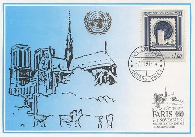 United Nations Geneva 224 Maximum Blue Card Stamp Show Paris - Image 1 of 2