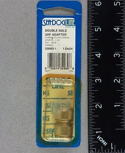 Adaptador UHF doble macho latón cromado 1-1/4"" largo 11/16"" OD 329953-1 - Imagen 1 de 6
