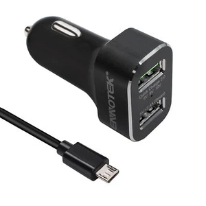 Dual USB Car Charger Adapter w/ Quick Charge 2.0 & 2.4A Port for Phones Tablets - Picture 1 of 6