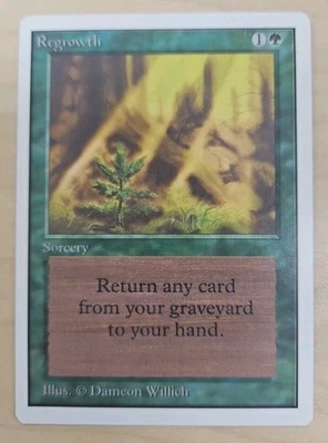Magic The Gathering Regrowth x1 Unlimited Edition LIGHT PLAY English Free Ship - Image 1 of 2