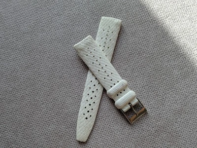 Vintage white strap 19 mm tropic style sub diver watch nos - Photo 1/4