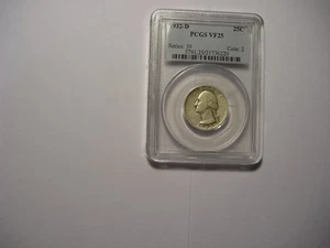 1932-D WASHINGTON QUARTER VF25 CONDITION AS GRADED BY PCGS FREE SHIPPING! - Picture 1 of 2