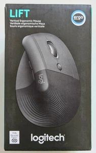 New Logitech Lift Vertical Ergonomic Wireless Mouse Bluetooth Graphite - Picture 1 of 4