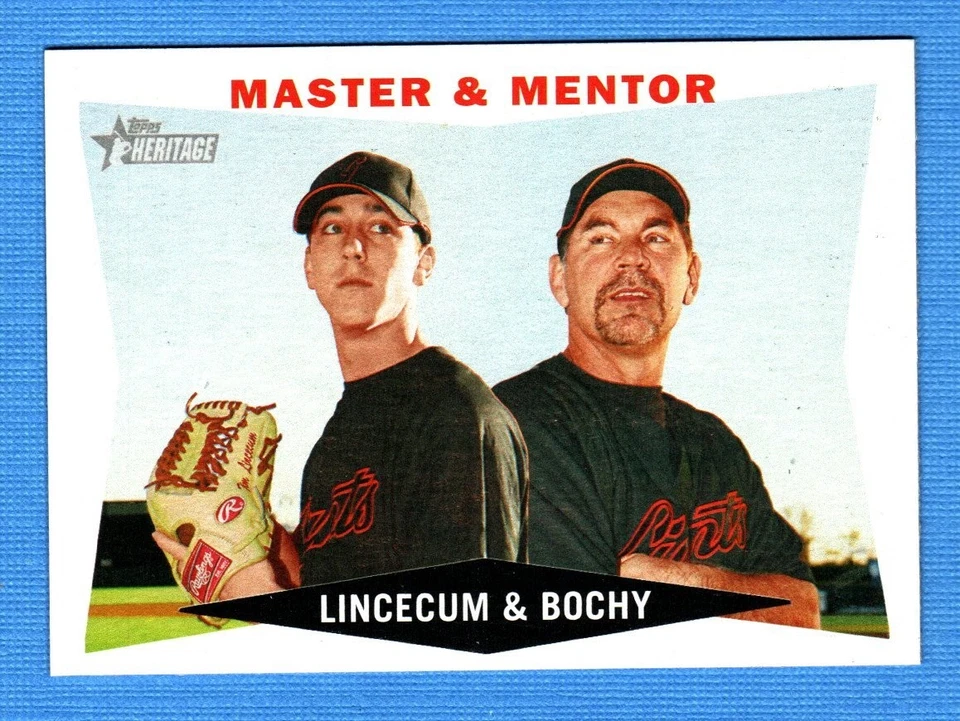 2009 Topps Heritage #7 Tim Lincecum/Bruce Bochy San Francisco Giants - Image 1 of 1