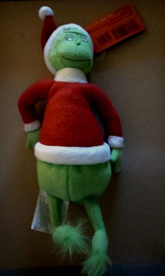 Плюшевая кукла Hallmark Dr Seuss Grinch in Santa игрушка красная и зеленая 9 дюймов - Изображение 1 из 1