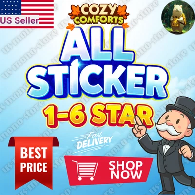 Pegatinas Monopoly Go ⭐️ 1 - 6 ⭐️TODAS LAS PEGATINAS DISPONIBLES⭐️ MEJOR PRECIO Foto 1 de 2