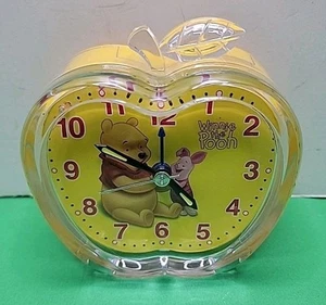 Collectible Apple Shaped Winnie The Pooh And Tiger To Desk Alarm Clock - Clean. - Picture 1 of 8