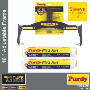 12" Purdy Adjustable Paint Roller Frame & 2 x12" White Dove Sleeve 3/8" x 1.5" - Picture 1 of 5