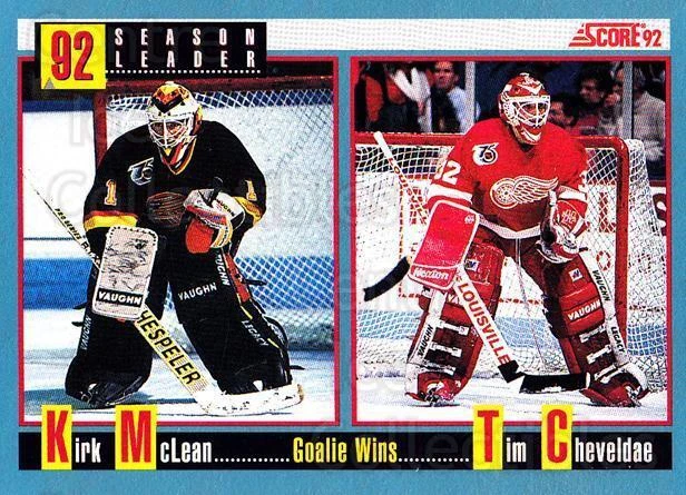 1992-93 Score Canadian #417 Tim Cheveldae, Kirk McLean - Image 1 of 1