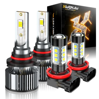 For Fiat 500L 2014-2020 4x White LED Headlight + Fog Light Bulbs Combo Kit 6000K - Image 1 of 4